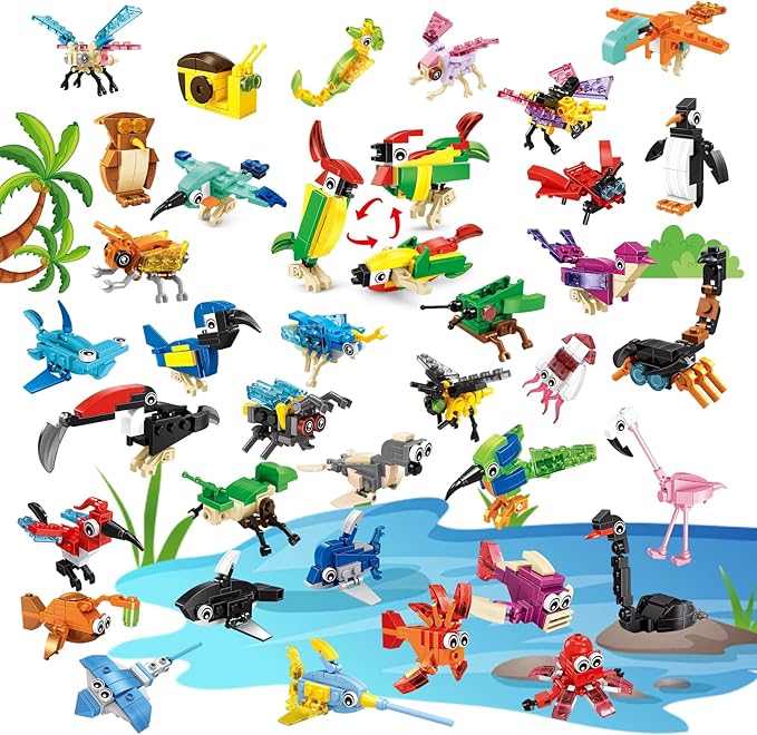36 Packs Mini Building Blocks Set Party Favors Building Blocks for Kids 4-8 Goodie Bags Stuffers for Kid Prize Box Toys for Kids Classroom