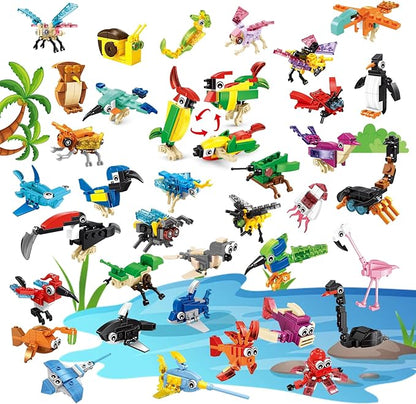 36 Packs Mini Building Blocks Set Party Favors Building Blocks for Kids 4-8 Goodie Bags Stuffers for Kid Prize Box Toys for Kids Classroom