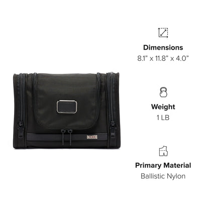TUMI - Alpha Hanging Travel Kit - Toiletries and Cosmetics Organizer - Travel Essentials Bag with Hooks & Pockets - Black