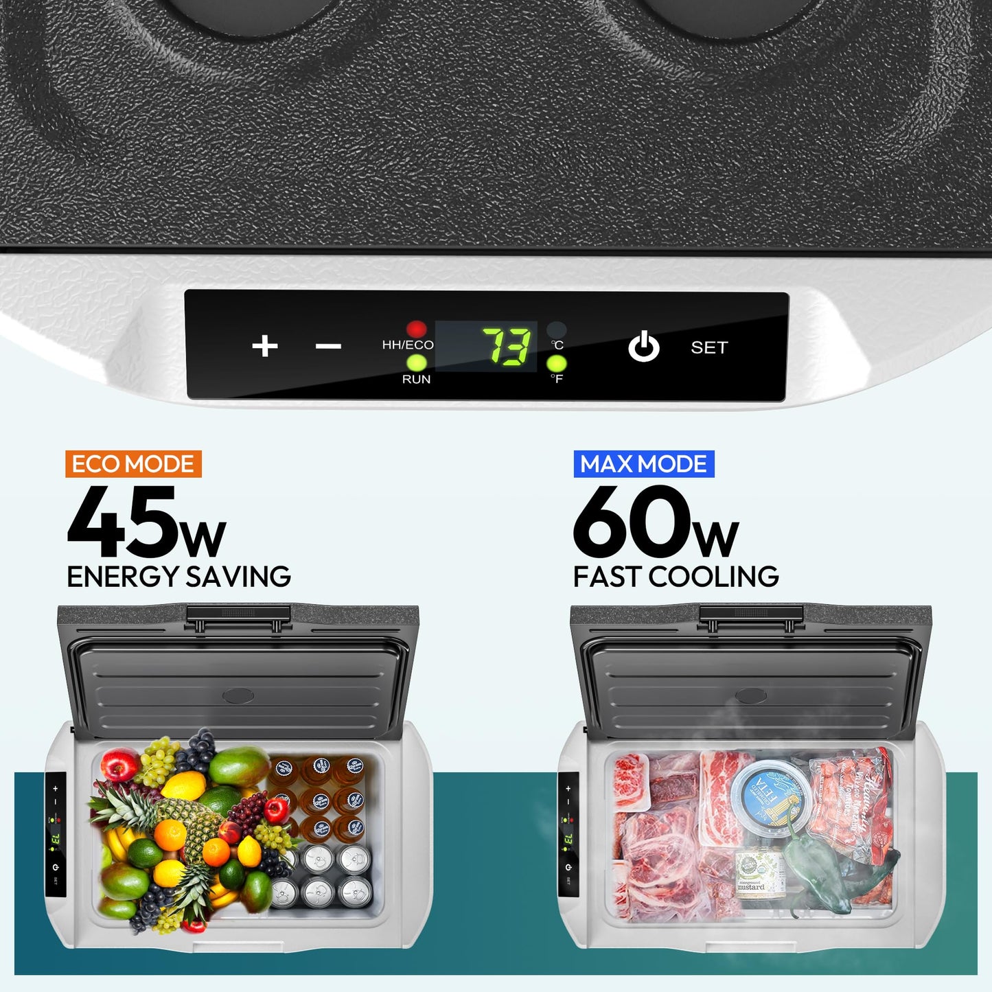 EUHOMY 12 Volt Refrigerator, 22QT(21L) 12V Cooler, Compressor Electric Cooler -4℉~68℉, 12V Fridge 12/24V DC 100-240V AC, Portable Freezer for Camping, Travel, Home, Truck