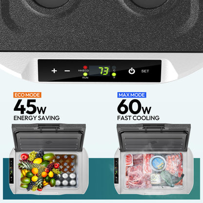 EUHOMY 12 Volt Refrigerator, 22QT(21L) 12V Cooler, Compressor Electric Cooler -4℉~68℉, 12V Fridge 12/24V DC 100-240V AC, Portable Freezer for Camping, Travel, Home, Truck
