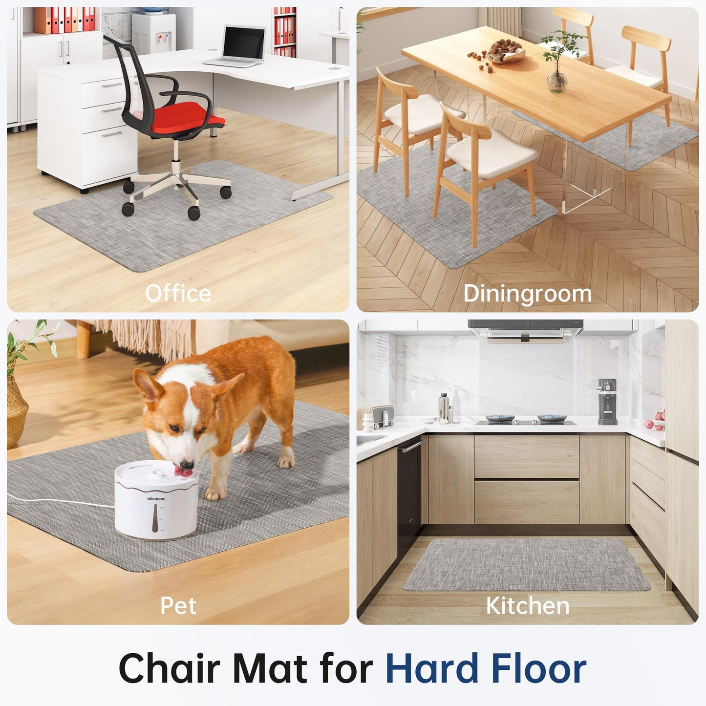 Cybstrax Office Chair Mat for Hardwood & Tile Floor, 30" x 48" Desk Chair Mat, Anti Slip, Non-Curve Computer Chair Mat for Rolling Chairs Floor Protector for Home Office