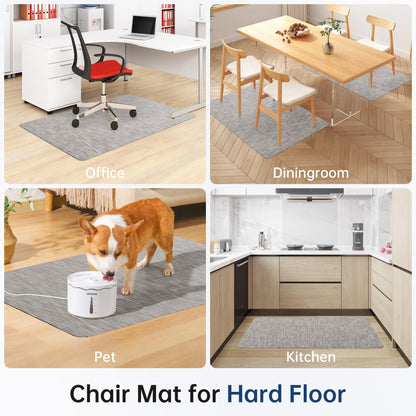 Cybstrax Office Chair Mat for Hardwood & Tile Floor, 46" x 60" Desk Chair Mat, Anti Slip, Non-Curve Computer Chair Mat for Rolling Chairs Floor Protector for Home Office