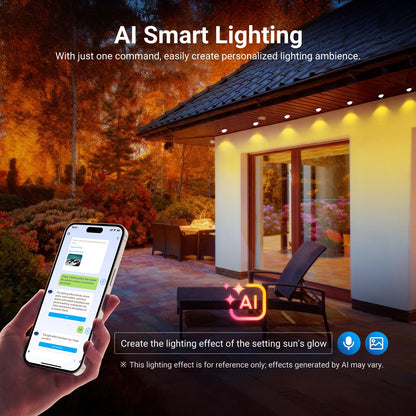 NEEWER 144ft Permanent Outdoor Lights for House Decor, Smart AI RGBCW Outside Eaves String Christmas Lighting with 90 LED Lights App Control 50+ Scenes IP65 Waterproof, Compatible with Alexa, NR02