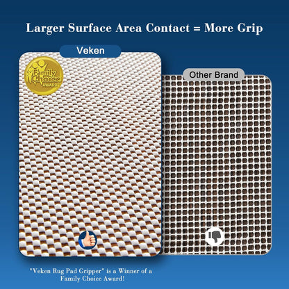 Veken Non-Slip Rug Pad Gripper - 6x9 Ft Thick Anti-Skid Mat for Hardwood & Tile Floors