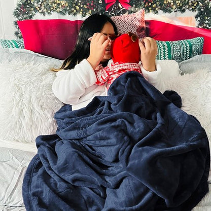Bedsure GentleSoft King Size Fleece Blanket - Soft, Lightweight, Plush Navy Blue Microfiber, 108x90 Inches