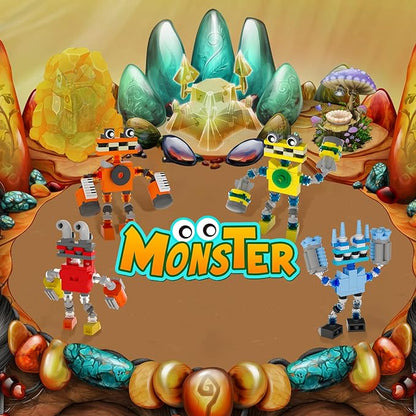 Sing Music Monsters Building Set 4 in 1 Wubbox/Epic Wubboox/Rare Wubbox/IceLizard Action Figure Toy Music Game Display &amp Interactive Collectible Great Gift for Fans Boys and Girls 6+ 349 PCS