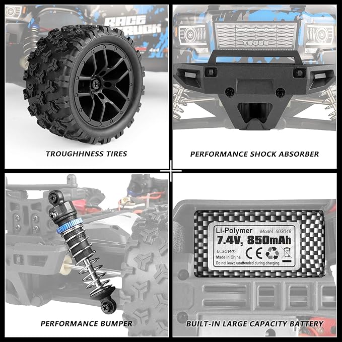 HAIBOXING RC Cars 1/18 Scale 4WD Off-Road Monster Trucks with 36+KM/H High Speed 2.4 GHz Remote-Controlled Electric All Terrain Waterproof Vehicles with Rechargeable Battery for Kids and Adults RTR