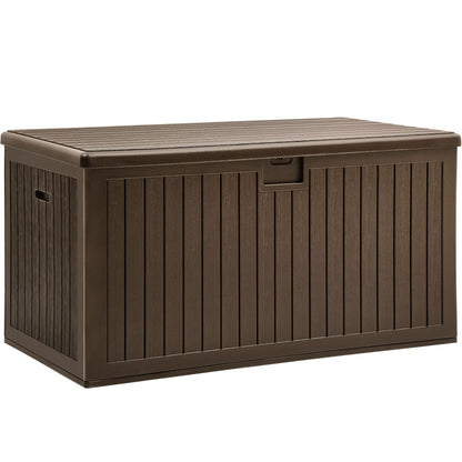 YITAHOME 260 Gallon Large Deck Box with Divider & Side Handles, Outdoor Double-Wall Storage for Patio Furniture Cushions, Garden Pool Accessories, Waterproof & Lockable