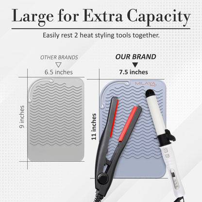 Heat Resistant Mat - Curling Iron Holder - Straightener pad - Flat Iron Holder - Silicone Mat for Hair Tools - Hot Tool Mat - Salon Tools - Hot Iron Holster - Vanity Mat - Vanity Accessories for Women