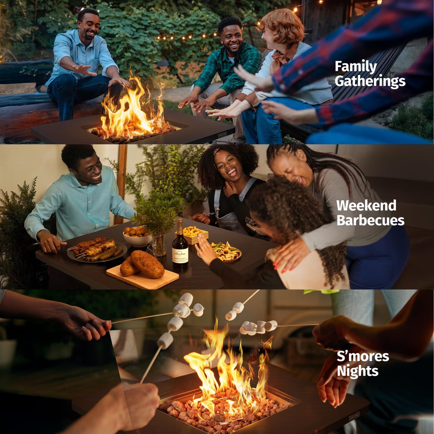 East Oak 28” Outdoor Propane Fire Pit Table | 52,000 BTU Gas Fire Pit for 2-4 People with Space-Saving Hock Lid, Mesh Pocket & Lava Rocks | CSA Certified Safe for Patio, Deck, Backyard, Brown