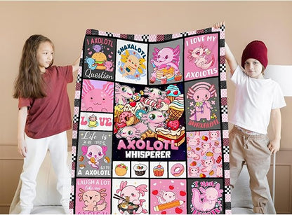 Axolotl Whisperer Food Blanket Gifts for Girls Boys Women - Super Soft Cozy Warm Throw Sheet for Couch Bed Sofa Office Decor All Season 60x80 for Adult
