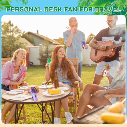 Woanger 60 Pcs Mini Handheld Fan Bulk Small Portable Lash Desk Fan Battery Operated Powerful for Travel Beach Camping (not Included 2 Pcs Aaa Battery)