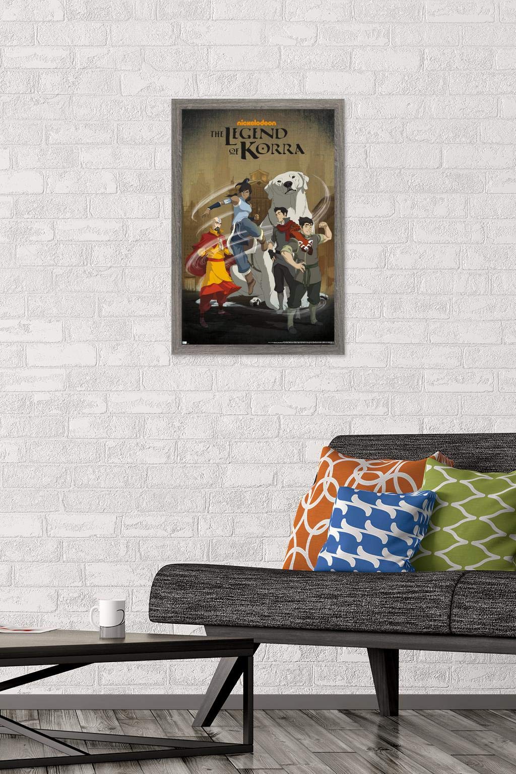 Nickelodeon Avatar: The Legend of Korra - Group Wall Poster, 22.4L" x 14.7W", Barnwood Framed Version