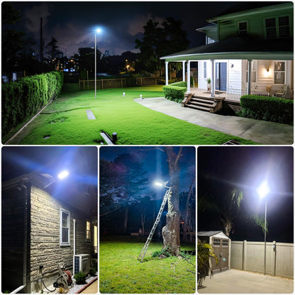 10000W Solar Street Lights Outdoor - LED 6500K Solar Lights Outdoor Dusk to Dawn, High Brightness Solar Parking Lot Lights Commercial, IP66 Waterproof Street Lights Solar Powered for Yard (2 Pack)