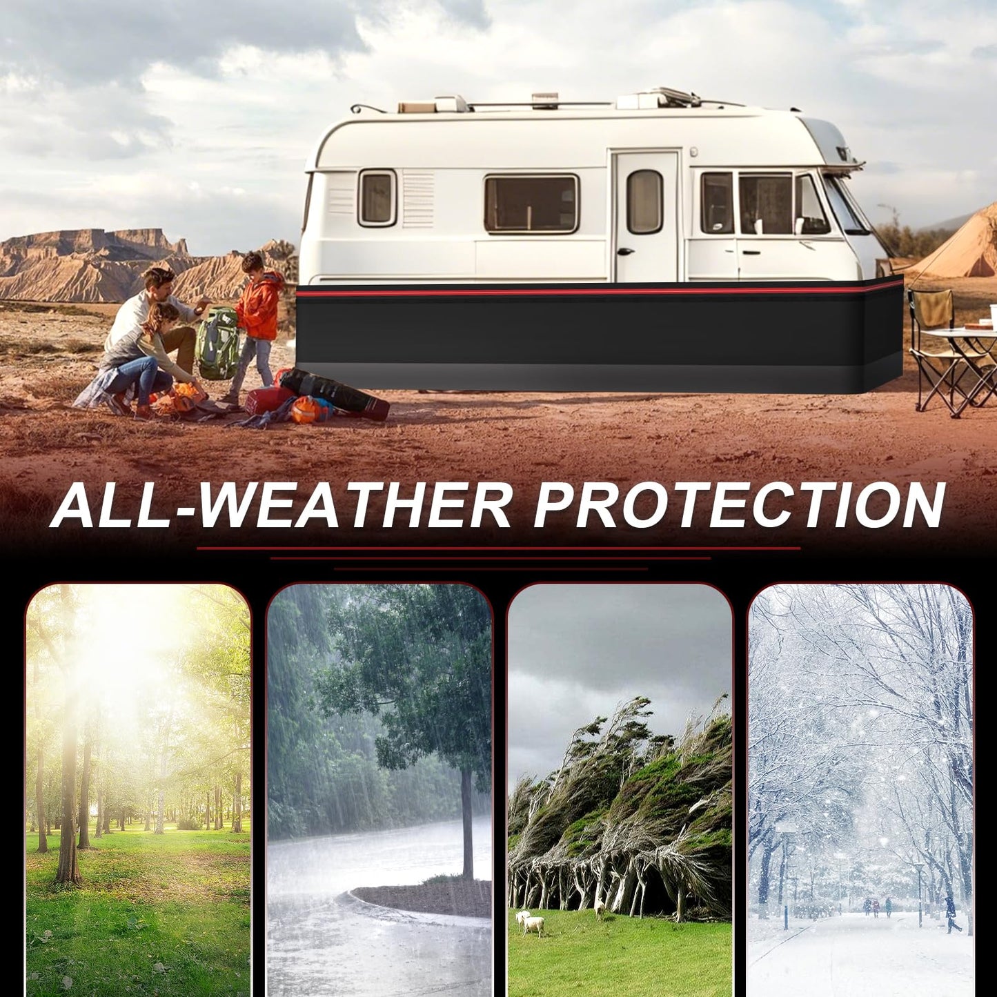 RV Skirting for Travel Trailer, RV Skirting for 5th Wheel, Trailer Skirting for Mobile Home Exterior with Tightly Metal Plates, Convenient Wheel Rv Cover for Garden,Outdoor, Yard (3.28x85.3 ft)