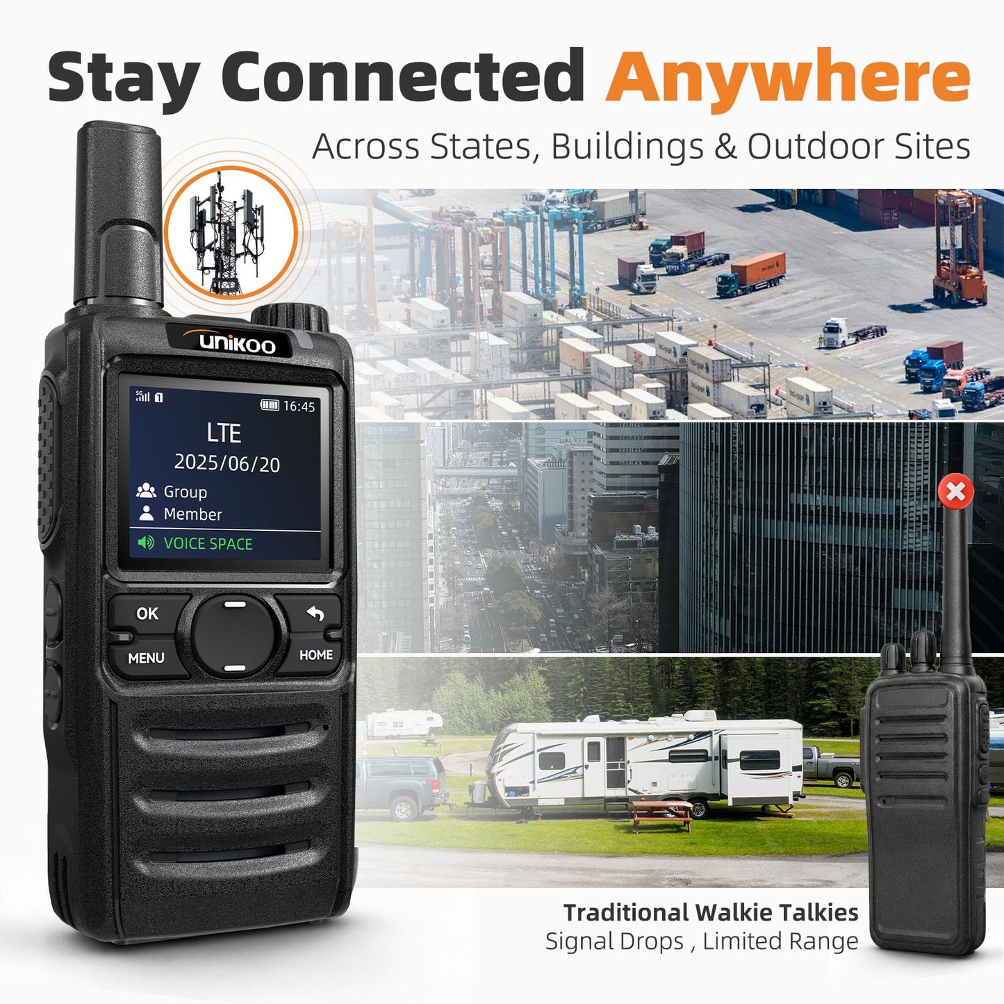 (10 Years Free Data Plan)Walkie Talkie, Rapid Nationwide Long Range, Global Unlimited Long Distance Two Way Radio, 4G LTE POC,with SIM Card for Team Management Family Logistics Security Outdoor-2 Pack