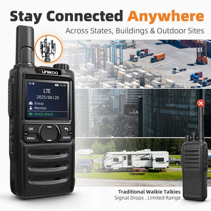 (10 Years Free Data Plan)Walkie Talkie, Rapid Nationwide Long Range, Global Unlimited Long Distance Two Way Radio, 4G LTE POC,with SIM Card for Team Management Family Logistics Security Outdoor-2 Pack