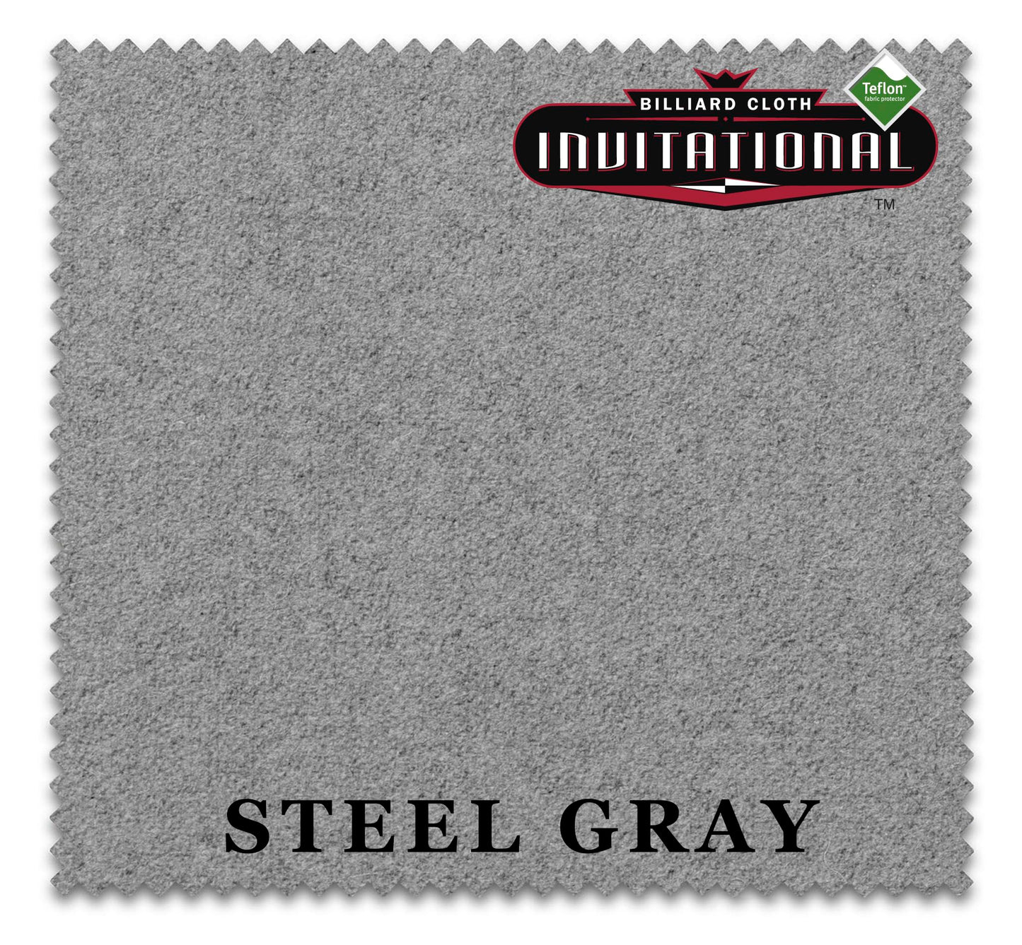 Championship Invitational Teflon Billiard Pool Table Felt Cloth - w/Spots - Pre-Cut Rails - Authorized Dealer (Steel Grey, 8 ft)