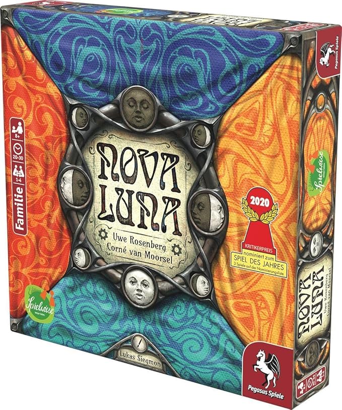 Nova Luna - Board Game by Pegasus Spiele 1-4 Players – Board Games for Family – 20-30 Minutes of Gameplay – Games for Family Game Night – Kids and Adults Ages 8+ - English Version