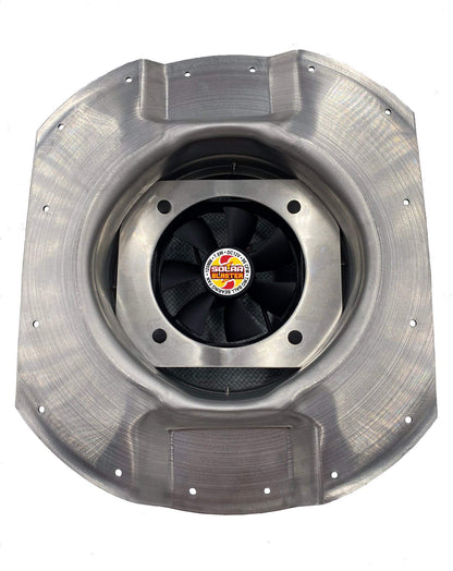 Solar Blaster Solar Mega RoofBlaster for 3.5" ribbed Conex Shipping Container Vent (Galvanized) | Solar Roof Vent Fan for Shipping Container Shipping Container Accessories Storage Container Vent