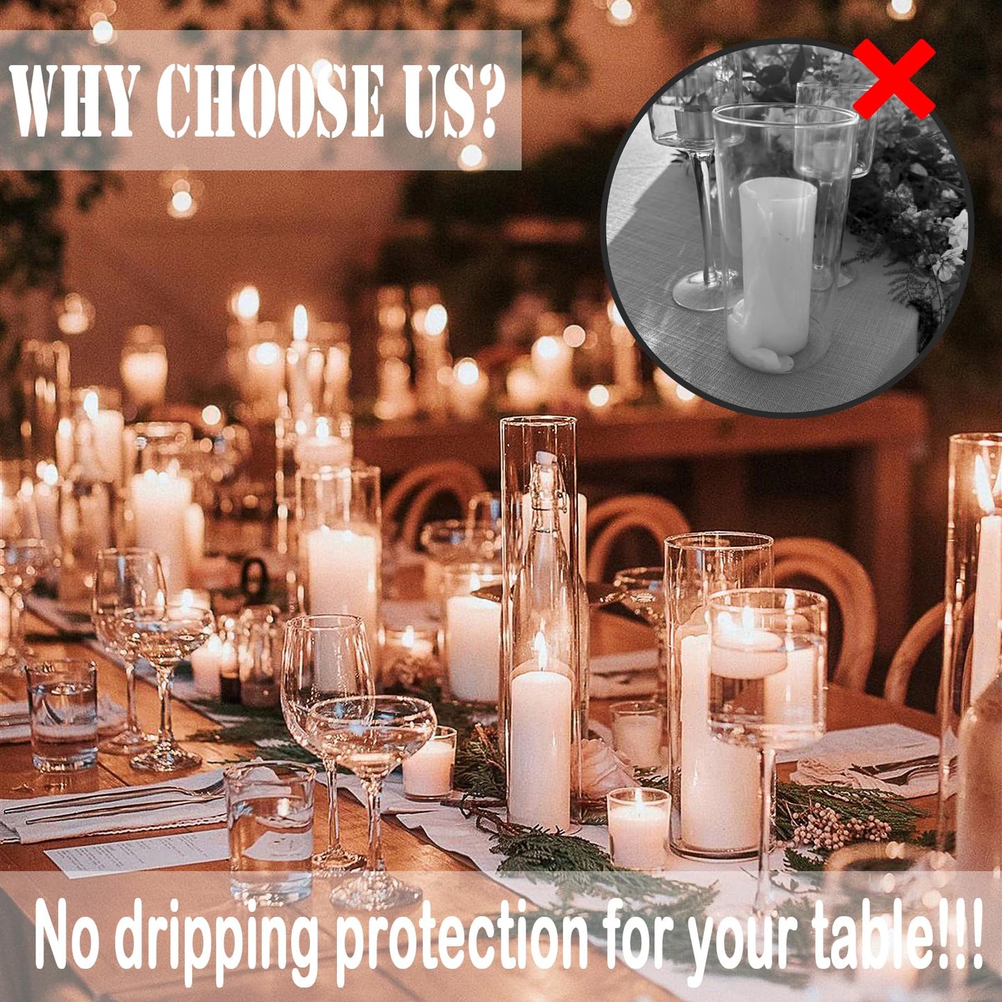 Veiuwa 36 Pcs Ivory Pillar Candles Bulk Set，2x3 2x6 2x8 Inch - 12 Each Size，Hurricane Candles，Dripless Unscented Smokeless，Gives You a Better Atmosphere When Organizing Wedding or Event Party.