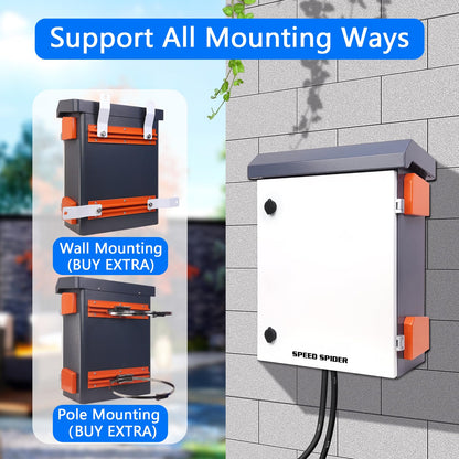 Outdoor Electrical Box Nema Enclosure - 19.7*23.6*11.8" Universal IP Weatherproof Equipment Box,Galvanized Plate Electrical Enclosure,with Removable Mounting Plate and Muffin Fan Vent(50 * 60 * 30cm)