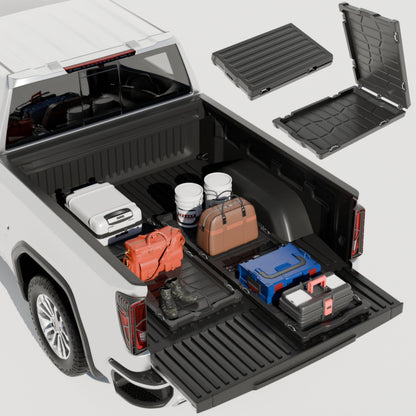 NARPES Truck Bed Cargo Tray Bedslide Sliding Truck Bed Organizer Heavy-Duty For Any Full Size Pickup Accessories UV-Resistant Slide-Out Collapsible - L 61.4" x W 47.2" x H 2" Easy Installation