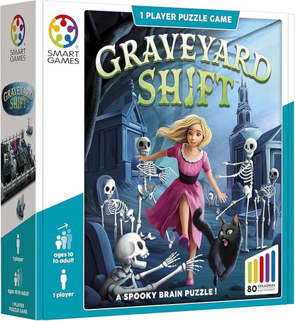 SmartGames Graveyard Shift – Spooky Logic Puzzle Game with 80 Challenges for Ages 8+