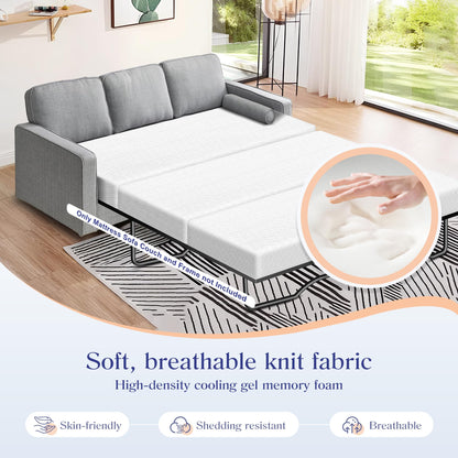 Srora 4 Inch Sofa Bed Mattress Replacement, Queen Size 72" x 59", CertiPUR-US Certified, Foldable Design with Breathable Removable Washable Cover for Sleeper Couch, RV, Guest Room