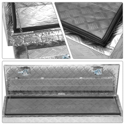 DNA MOTORING Lockable Truck Tool Box, Bed Organizer, Aluminum Storage Box w/Lock & Keys, 47"x18"x18", TBOX-T5-015-ALU, Silver