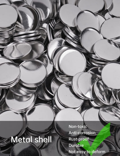 NiArt Blank Button Making Supplies (300pcs 32mm/1.25in) Round Badge Button Parts, Metal Pin Badge Kit for Buttons Maker Machine with Clear Film