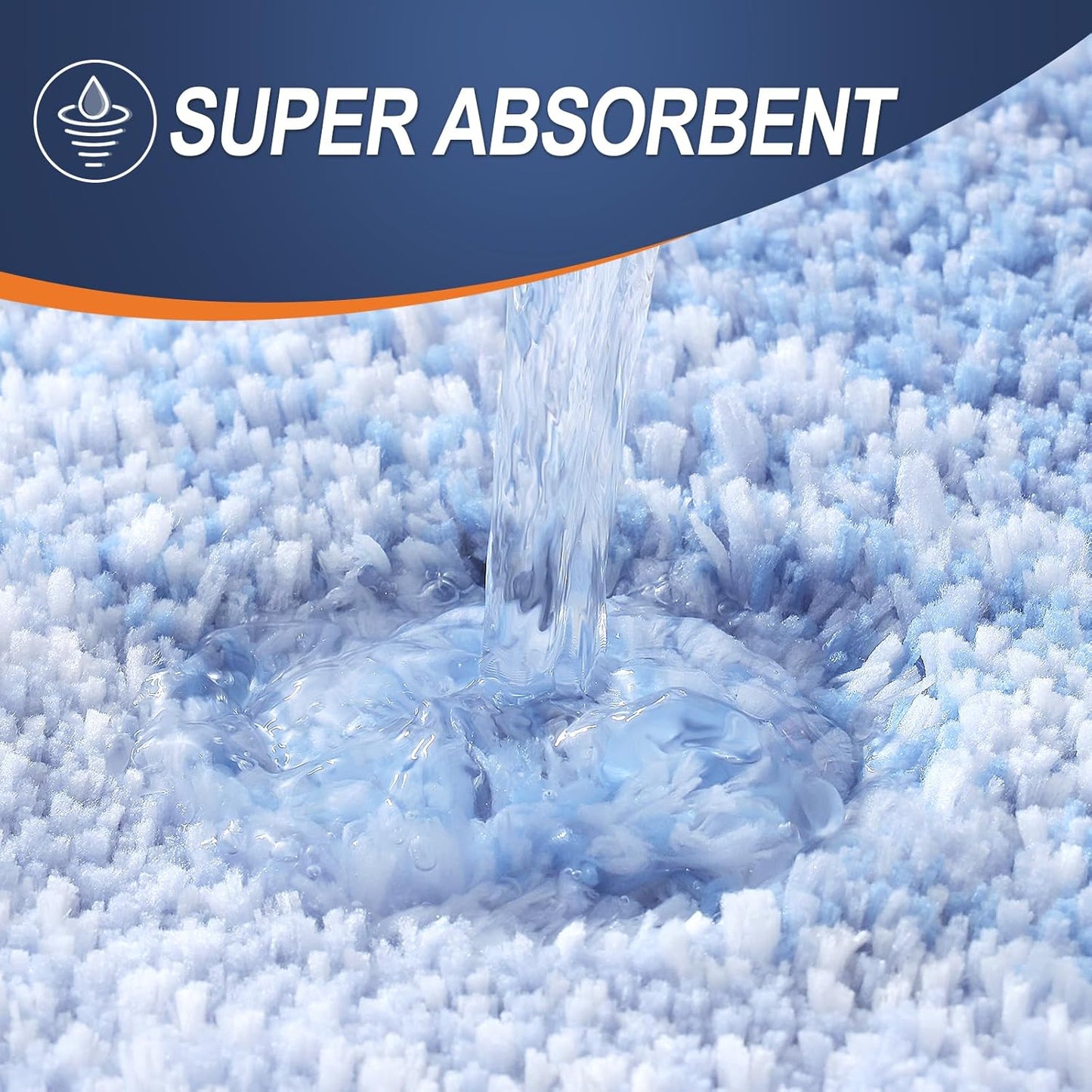 OLANLY Large Bathroom Rugs - Extra Soft Microfiber Mat 44x32 | Quick Dry & Washable, Light Blue