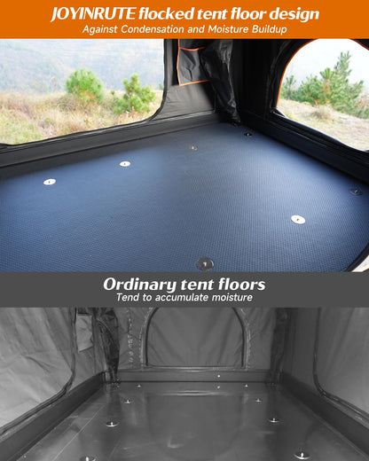 Joyinrute Rooftop Tent Hard Shell, Aluminum Pop Up 2-3 Person Roof Top Hardshell for Camping Truck Van Suitable for Jeep SUV Car. (Roof Tent)