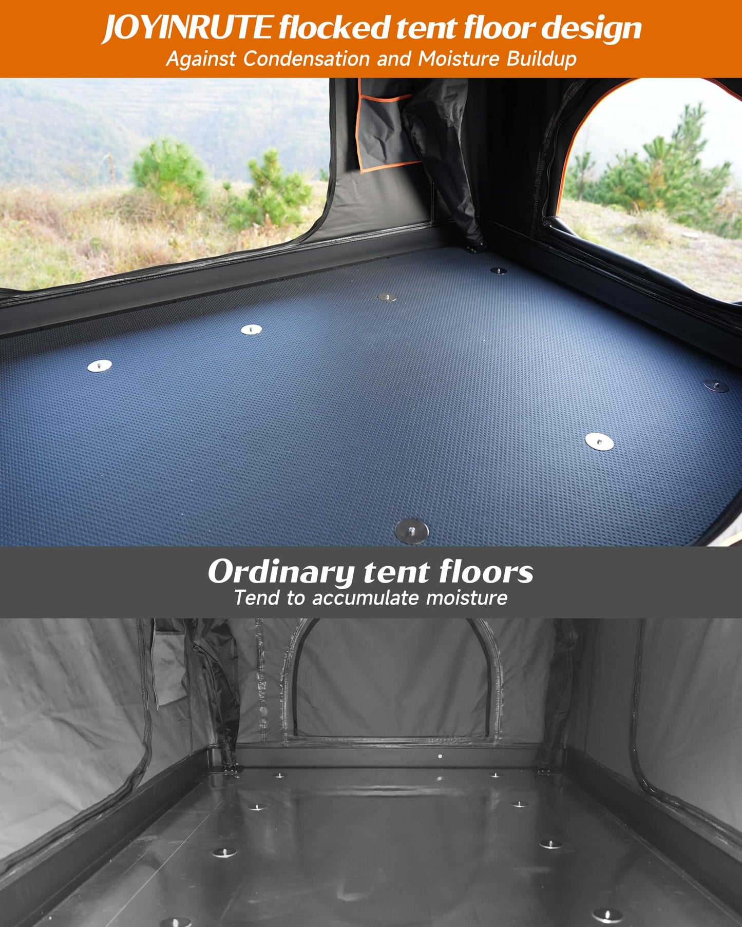 Joyinrute Alumnimun Rooftop Tent Hard Shell with Winter Insulation, Pop Up 2 Person Roof Top Hardshell for Camping Truck Van Suitable for Jeep SUV Car
