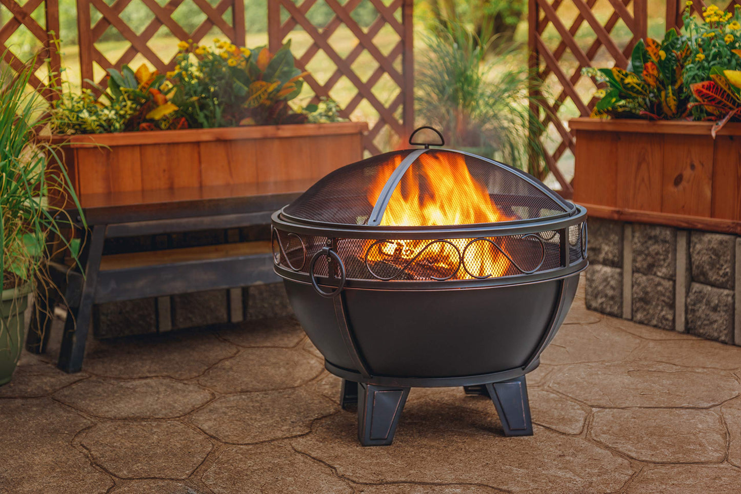 Pleasant Hearth GHP Group OFW295R Bellora fire Pit, Rubbed Bronze