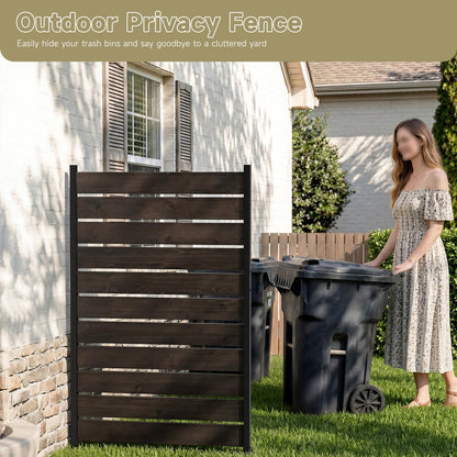 Wooden Privacy Fence, Outdoor Privacy Screen, Porch and Terrace Privacy Wall, Trash Can and Air Conditioner Concealment (Dark Brown)