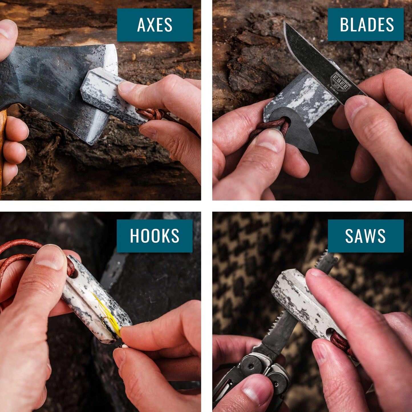 Wazoo Viking Spark™ | Whetstone Sharpener & Fire Starter Necklace | MADE IN USA!