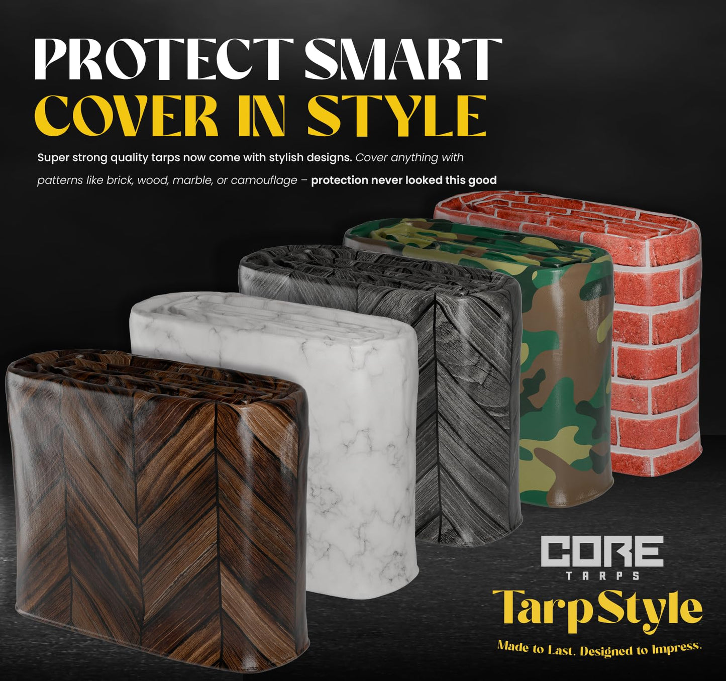Core Tarps Extreme Heavy Duty 20 Mil Tarp Cover, Waterproof, UV Resistant, Rip and Tear Proof, Poly Tarpaulin with Reinforced Edges for Roof, Camping, Patio, Pool, Boat (Camouflage/Green 24′ X 30′)