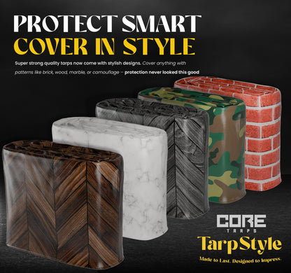 Core Tarps Extreme Heavy Duty 20 Mil Tarp Cover, Waterproof, UV Resistant, Rip and Tear Proof, Poly Tarpaulin with Reinforced Edges for Roof, Camping, Patio, Pool, Boat (Camouflage/Green 24′ X 30′)