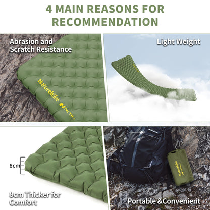 Naturehike 27oz Ultralight Sleeping Pad, Insulated Inflatable Sleeping Pad 4.6R, Lightweight Sleeping Mat for Camping, Hiking, Backpacking, with Air Pump Sack