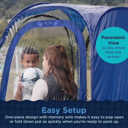 WeatherPod® Pop-Up Sports Tent 1-2 Person – Instant Setup MyPod™ Original Shark Tank All-Weather Pod Shelter for Outdoor Sports, Rain, Wind & Cold (Royal Blue, 46" L x 46" W x 59" H)