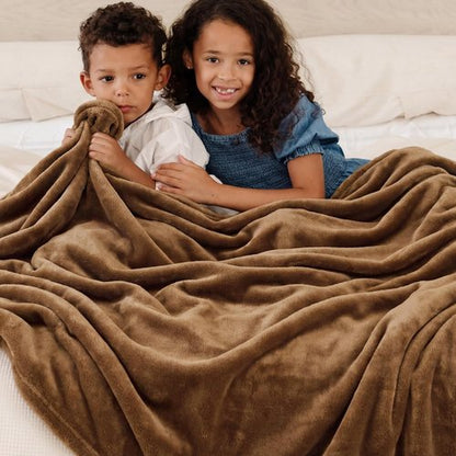 Bedsure GentleSoft King Size Fleece Blanket - Soft, Lightweight Plush Microfiber in Brown, 108x90 Inches