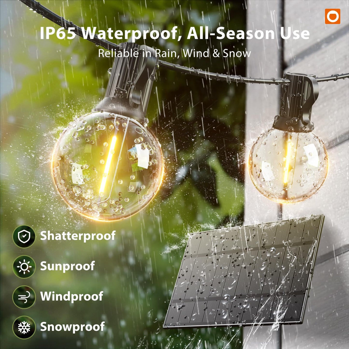 addlon 200FT(2 Pack*100FT) Solar String Lights Outdoor Waterproof with Remote, Dimmable Commercial Grade Solar Powered String Lights with 108 LED Bulbs, Hanging Light for Backyard Party Decor