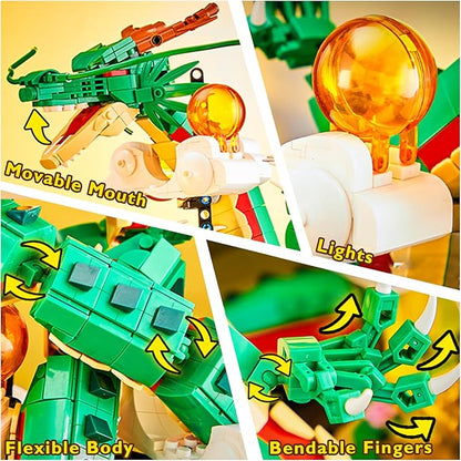 JMBricklayer Dragon Building Set for Adults 70134 Lighting Dinosaur Collectible Model to BuildIdeal Divine Dragon Building Blocks Model with Display Stand Christmas Birthday Gifts for Adult