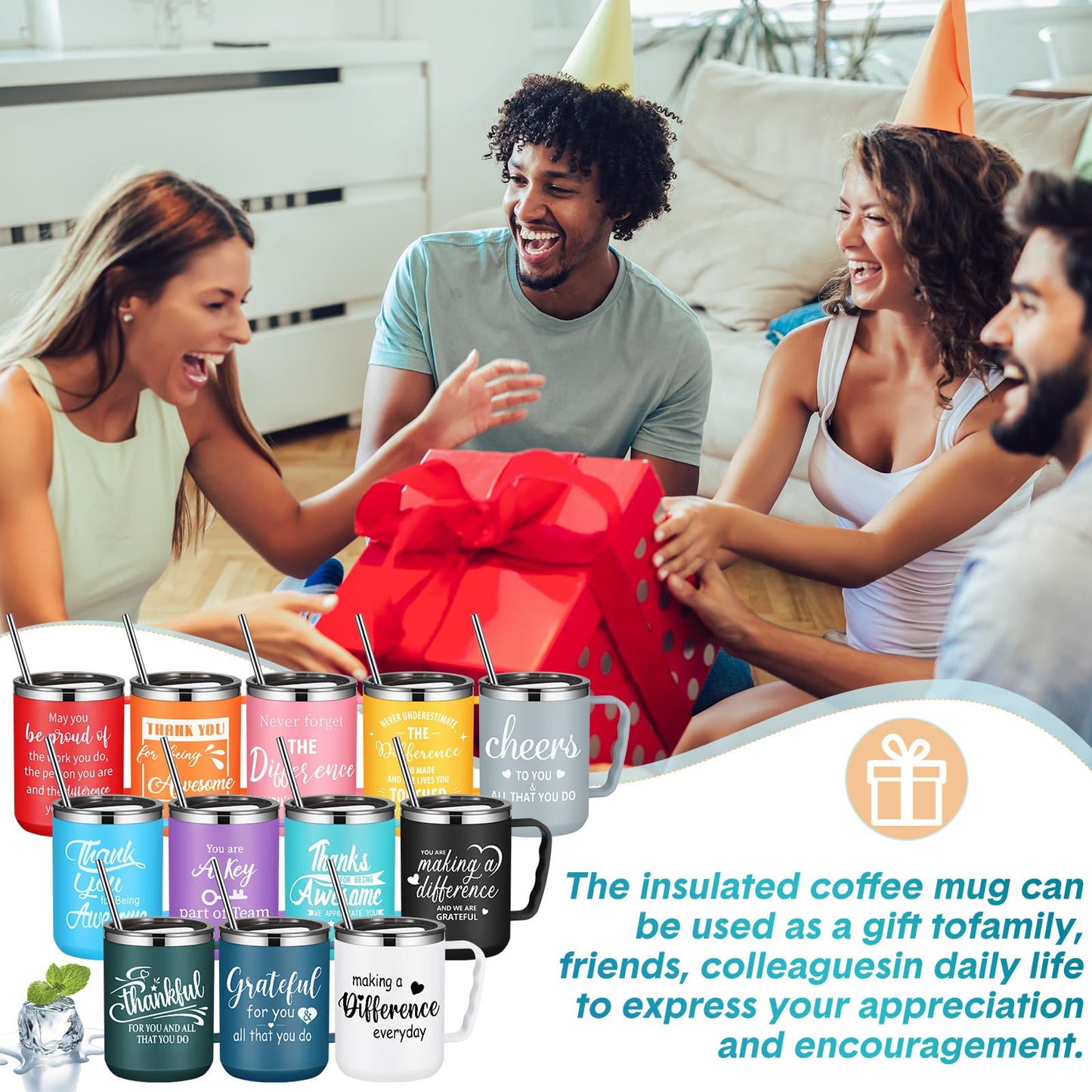 Umigy 36 Pcs Employee Appreciation Coffee Mug Gift Bulk Thank You 17oz Drinking Cup Stainless Steel Insulated Travel Tumbler Graduation Thank You Gifts for Nurse Women Teacher Coworker Staff