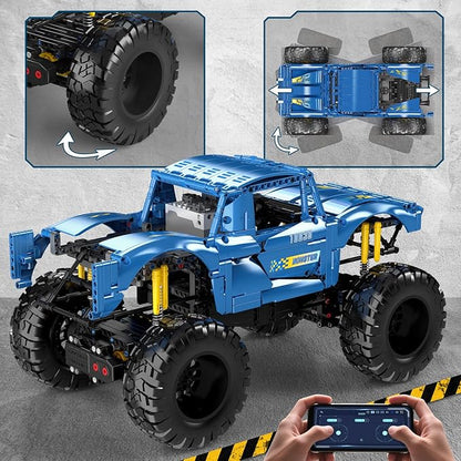 Mould King 18039 Monster Truck Building Sets Off-Road Climbing Car with Dual Control RC Buggy Bricks Toy for Teens &amp Adults Ages 14+ (1454+ Pieces)