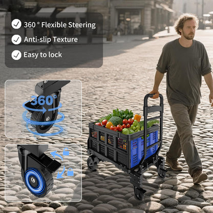Discounted Combination of 2-in-1 Folding Hand Truck and Folding Storage Box.