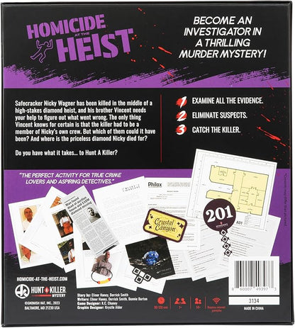 Hunt a Killer: Homicide at The Heist Solve the Murder of a Brilliant Jewel Thief Murder Mystery Game for Adults Perfect for True Crime Fans Mystery Box for Game Night Designed 1+ Players Ages 14+
