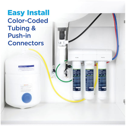EcoPure ECOP30 Premium Reverse Osmosis System – Under Sink Drinking Water Filter System – NSF-Certified – Reduces Lead, Chlorine, and TDS –Bottled-Quality Water – Easy Filter Changes